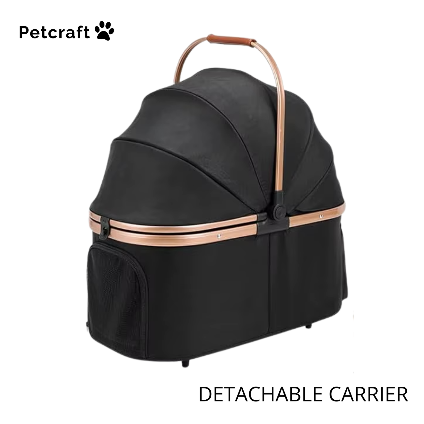 Pet Stroller 3-in-1 with Detachable Carrier