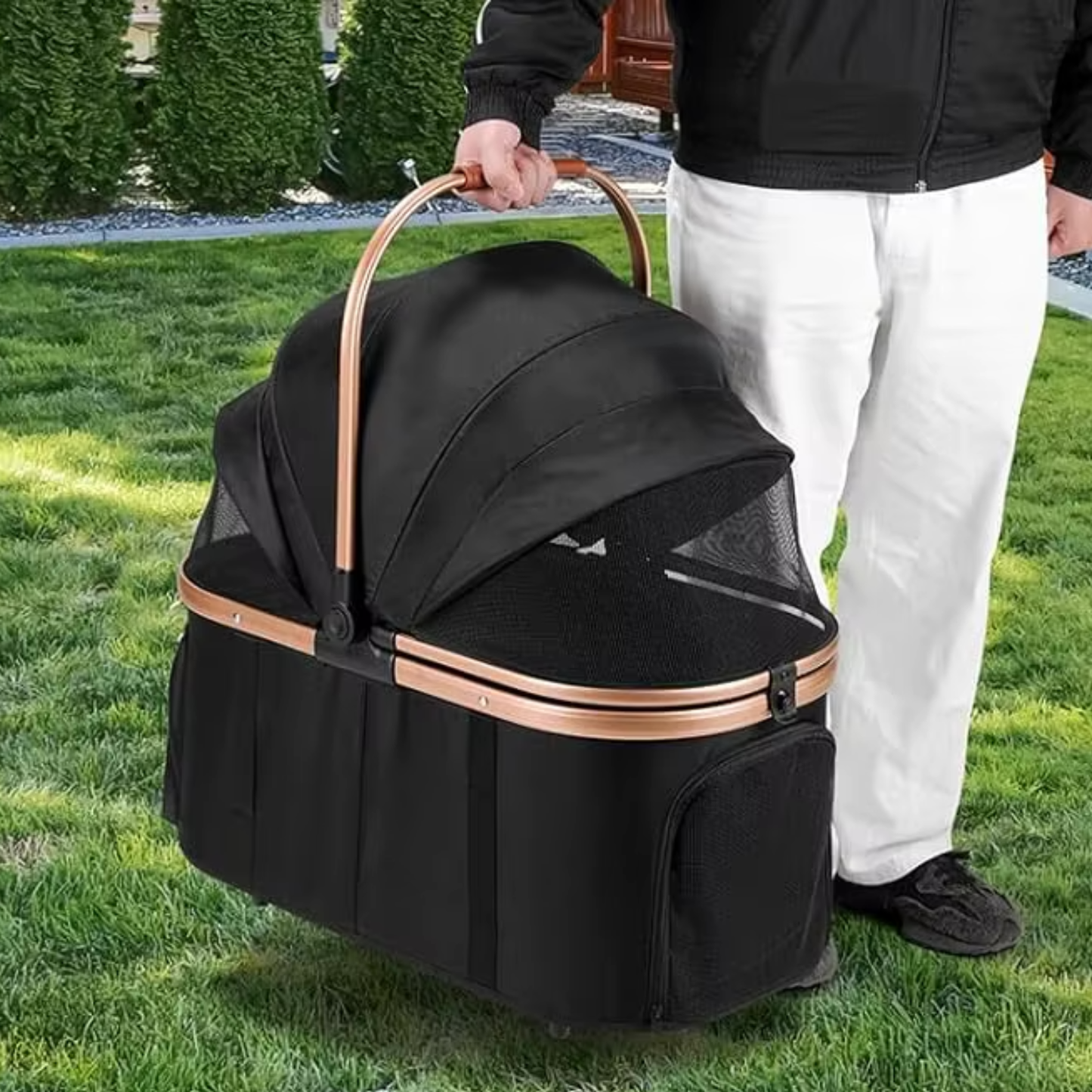 Pet Stroller 3-in-1 with Detachable Carrier