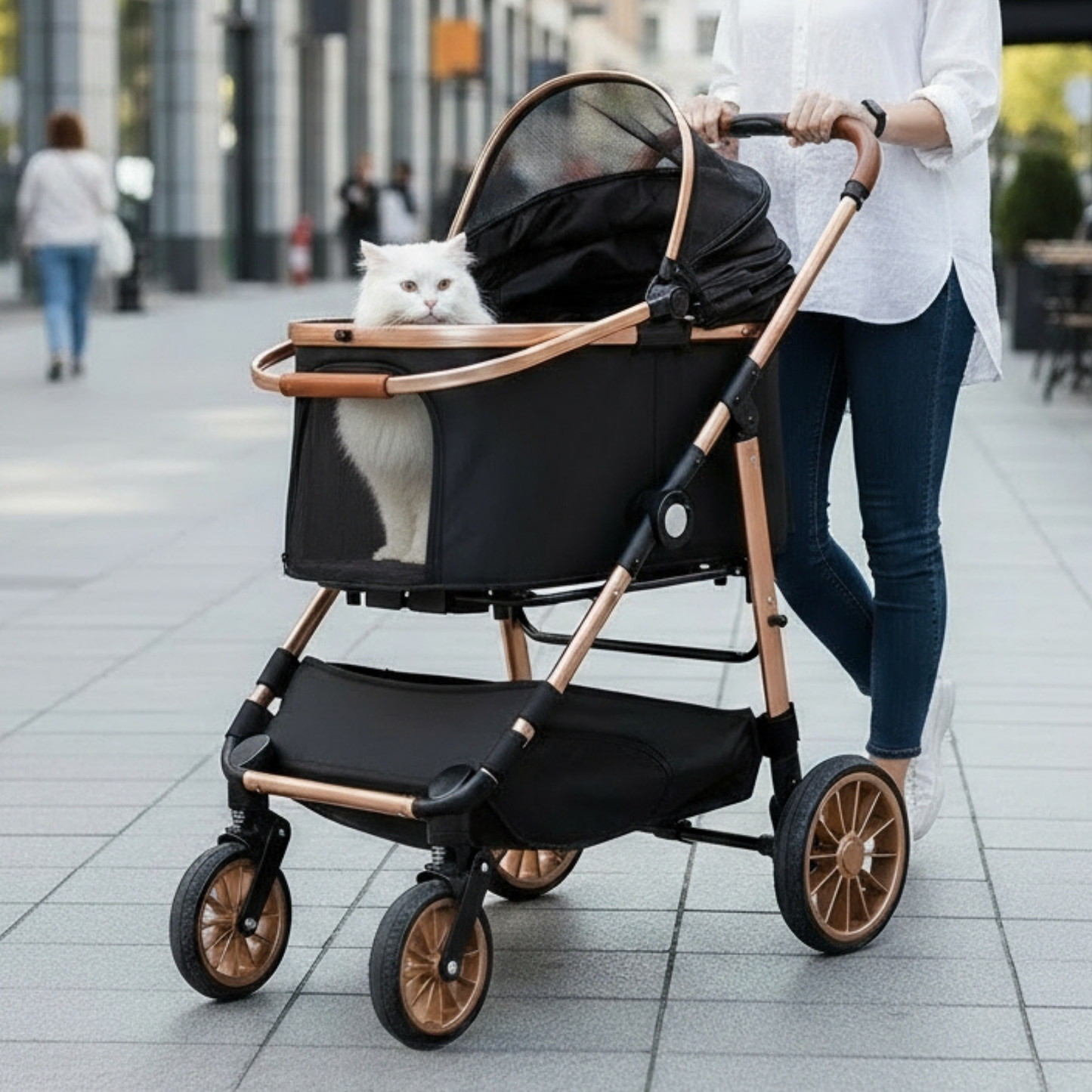 Pet Stroller 3-in-1 with Detachable Carrier