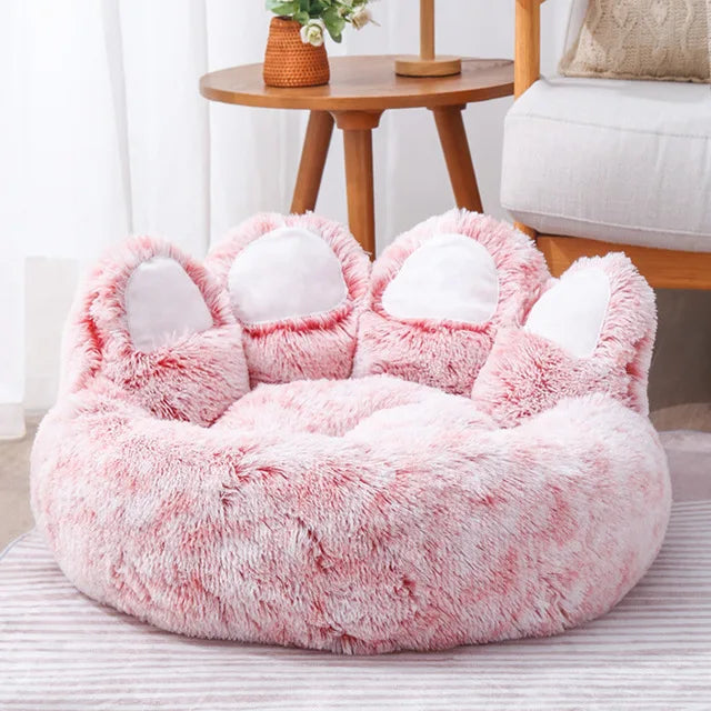 Cozy Bear Paw-Shaped Dog Bed