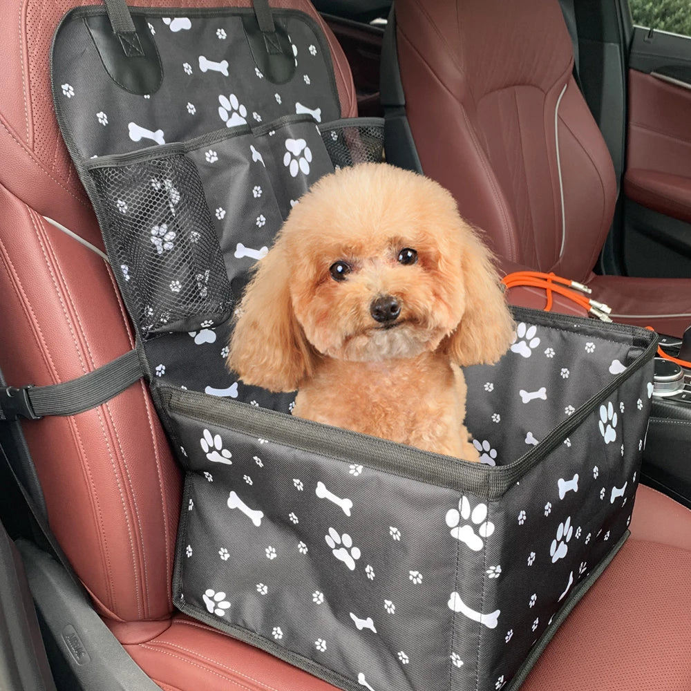 Folding Dog Car Seat with Storage Pockets