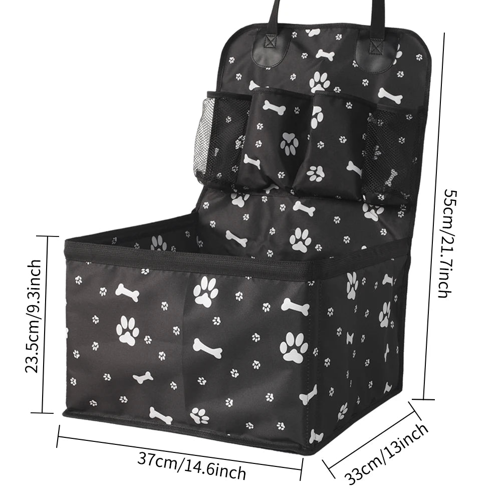 Folding Dog Car Seat with Storage Pockets