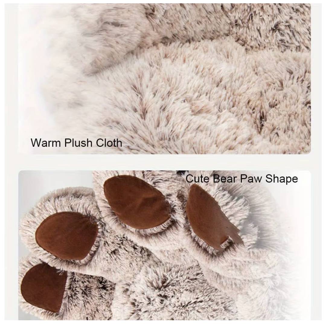 Cozy Bear Paw-Shaped Dog Bed