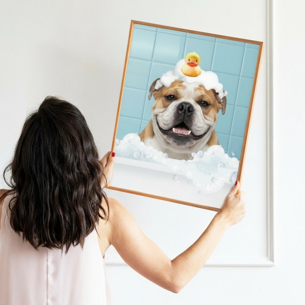 Personalized Dog Bath Tub Portrait