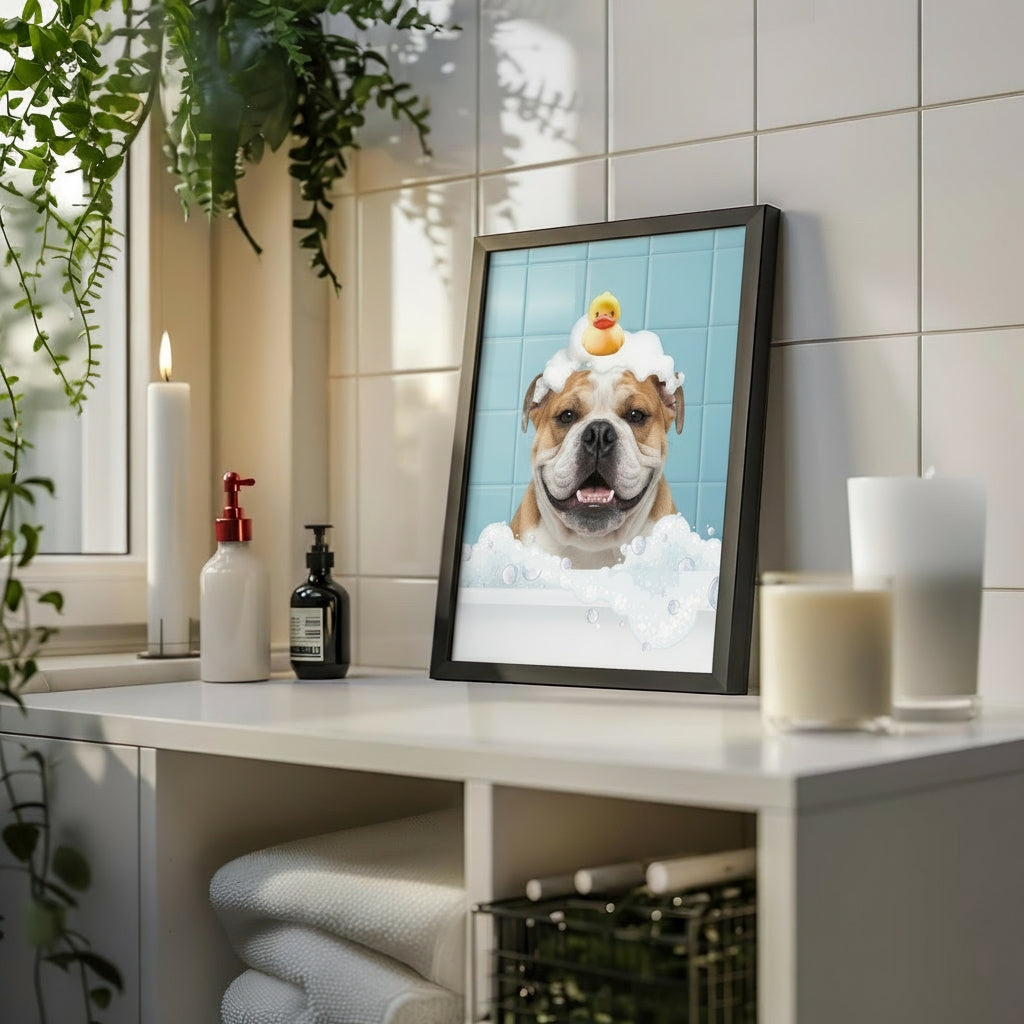Personalized Dog Bath Tub Portrait