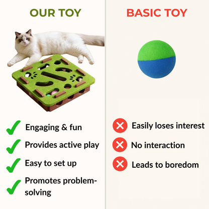 Cat Toy Puzzle Box - Keep Your Cat Active & Entertained