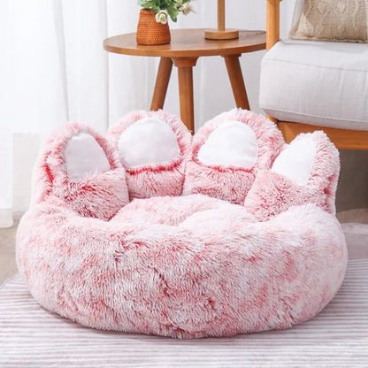 Cozy Bear Paw-Shaped Dog Bed