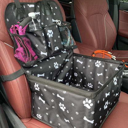 Folding Dog Car Seat with Storage Pockets