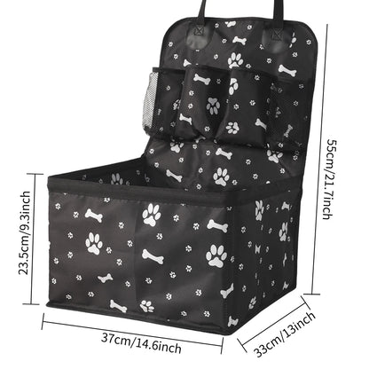 Folding Dog Car Seat with Storage Pockets