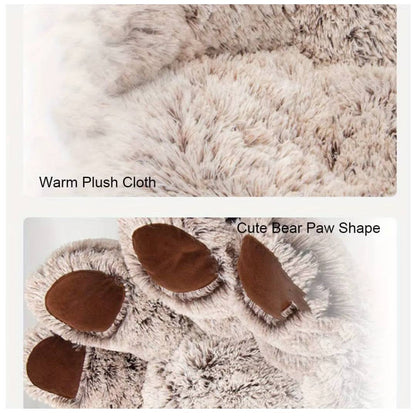 Cozy Bear Paw-Shaped Dog Bed