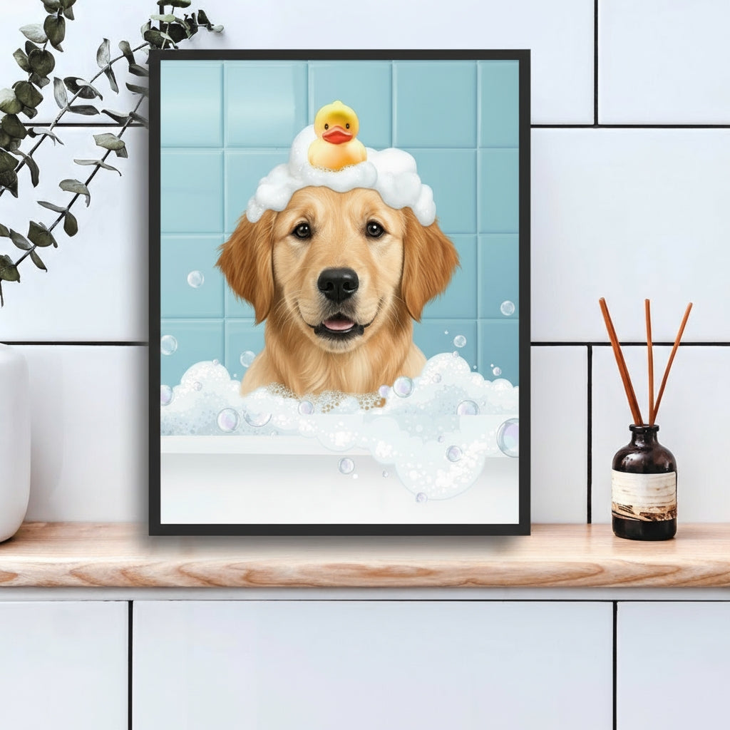 Personalized Dog Bath Tub Portrait