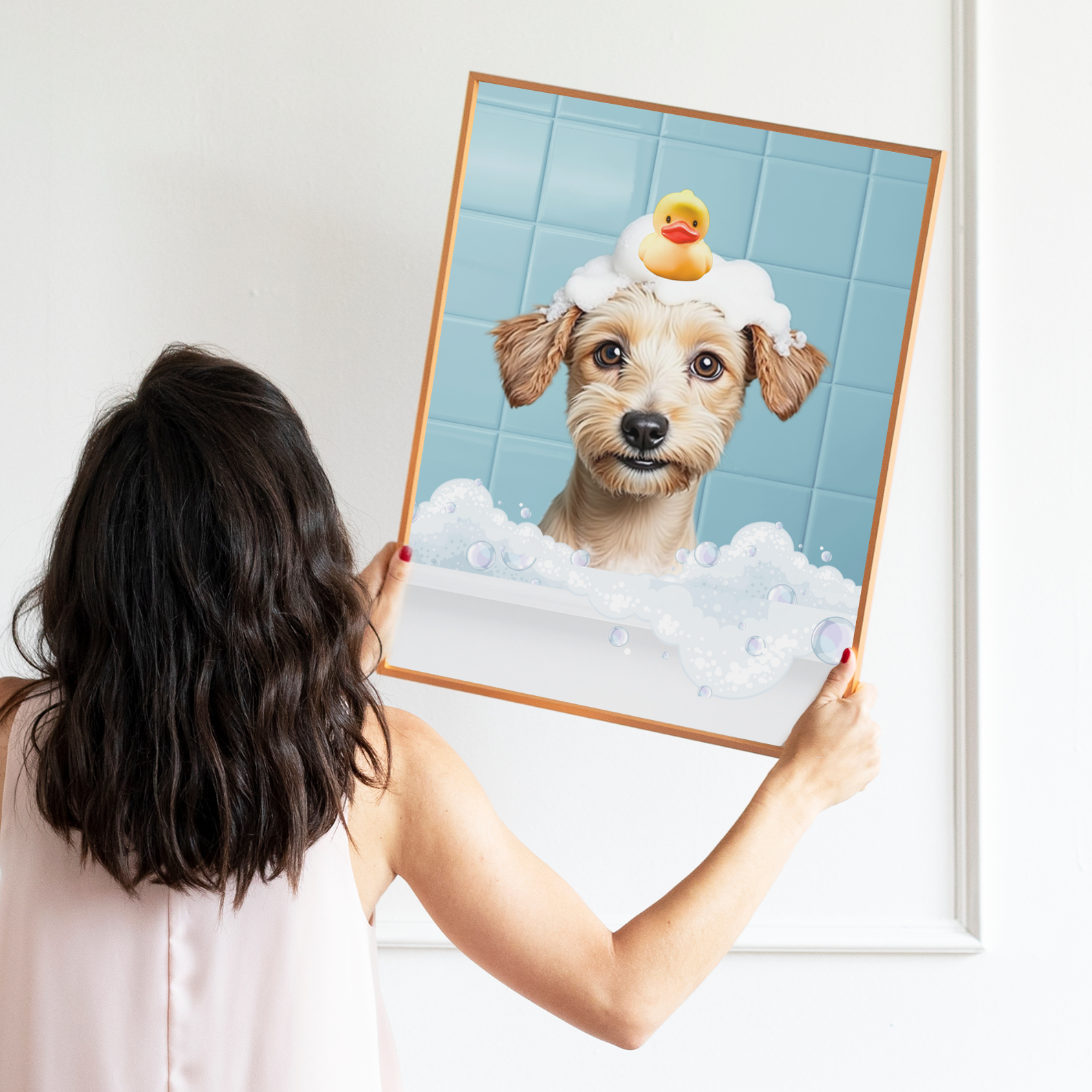 Custom Pet Bath Portrait - Tub