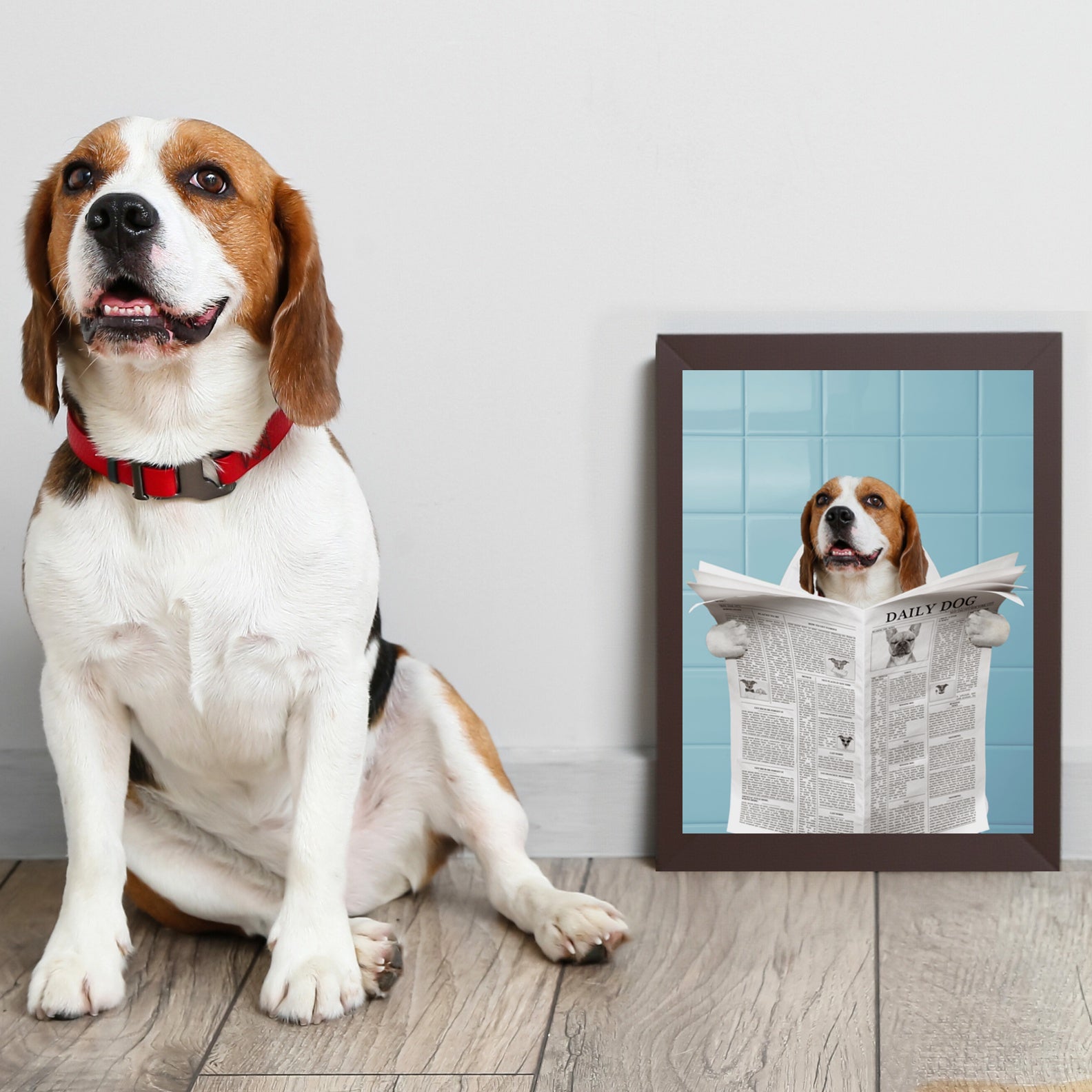 Custom Pet Bath Portrait - Newspaper